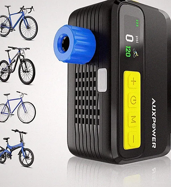 AUXPOWER - 120 PSI 1500mAh Bike Pump Fast Inflation Electric Bike Pump