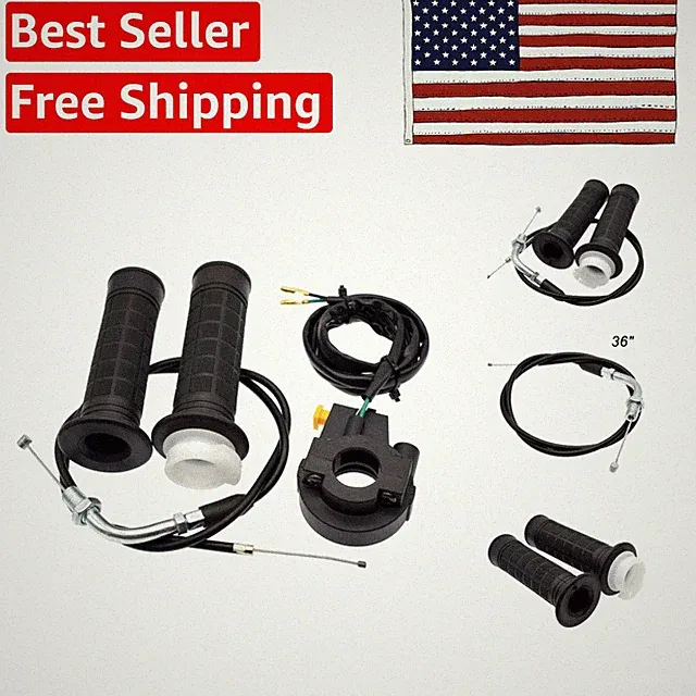 Twist Throttle & Handle Grip Set for 7/8" Bars - Includes 36" Kill Switch Cable