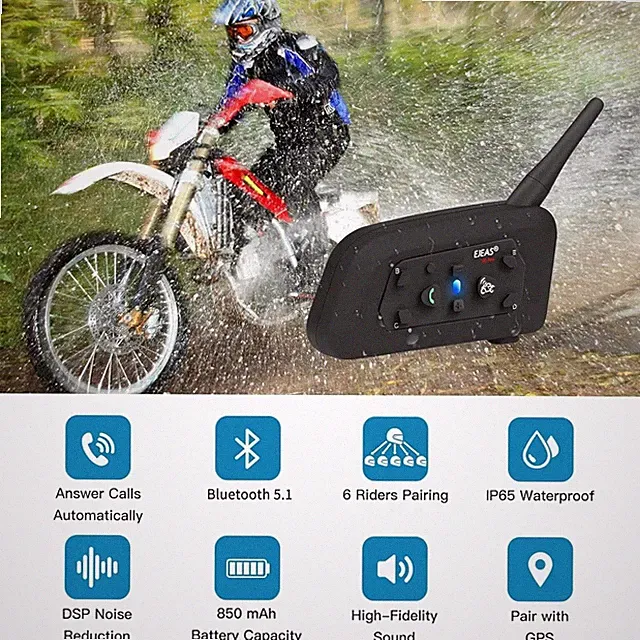 Wireless Helmet Intercom with Active Noise Cancellation